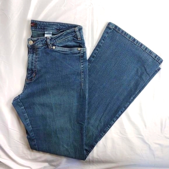 Vintage On n est pas des Anges Wide Pocket Flare Bottom High Rise Jeans - Picture 2 of 14
